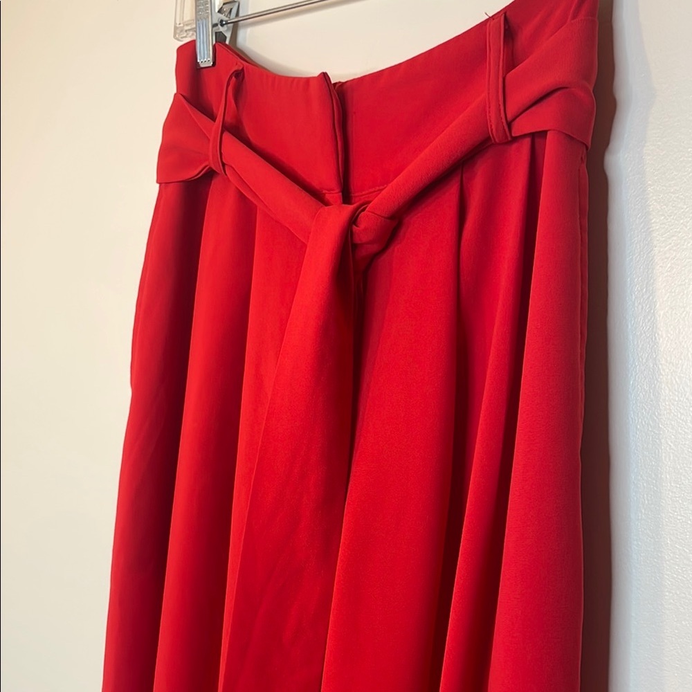 Vibrant Red Wide Leg Pants